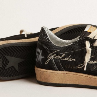 Golden Goose Ball Star Sneakers In Black Mesh With Black Suede Star GWF00117.F004040.90100