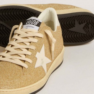 Golden Goose Ball Star Sneakers In Golden Swarovski Crystals With Milk-white Leather Star GWF00117.F005136.65194