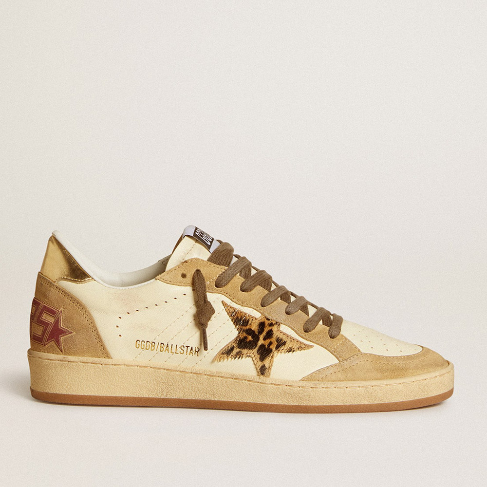 Golden Goose Ball Star Sneakers In Nappa And Suede With Pony Skin Star And Metallic Heel Tab GWF00117.F006666.11425