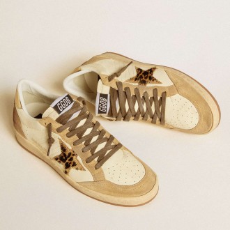 Golden Goose Ball Star Sneakers In Nappa And Suede With Pony Skin Star And Metallic Heel Tab GWF00117.F006666.11425