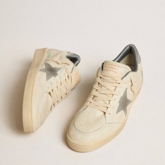 Golden Goose Ball Star Sneakers In Nappa Leather With Gray Suede Star And Heel Tab GMF00117.F005179.11663