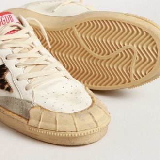 Golden Goose Ball Star Sneakers In Nappa With Leopard-print Pony Skin Star And Heel Tab GWF00351.F004003.15407