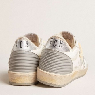 Golden Goose Ball Star Sneakers In Nappa With Rubber Star And Silver Leather Heel Tab GMF00117.F005833.11854