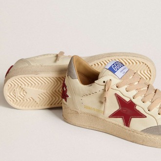 Golden Goose Ball Star Sneakers LTD In Nappa With Leather Star And Silver Suede Heel Tab GWF00117.F006531.10423