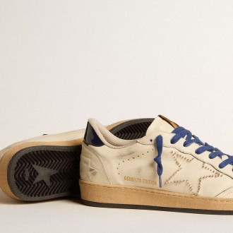 Golden Goose Ball Star Sneakers LTD With Embroidered Star And Blue Patent Leather Heel Tab GMF00763.F006015.11886