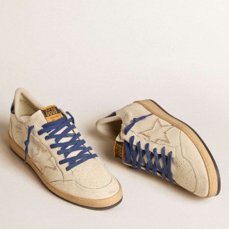 Golden Goose Ball Star Sneakers LTD With Embroidered Star And Blue Patent Leather Heel Tab GMF00763.F006015.11886