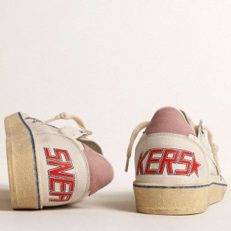 Golden Goose Ball Star Sneakers LTD With Glitter Star And Pink Suede Heel Tab GWF00117.F004622.80760