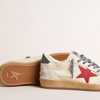 Golden Goose Ball Star Sneakers LTD With Red Star And Lizard-print Leather Heel Tab GMF00117.F006016.82686