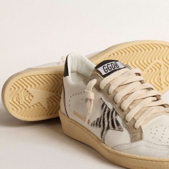 Golden Goose Ball Star Sneakers LTD With Zebra-print Star And Metallic Leather Insert GWF00117.F004541.82286