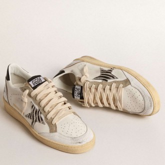 Golden Goose Ball Star Sneakers LTD With Zebra-print Star And Metallic Leather Insert GWF00117.F004541.82286