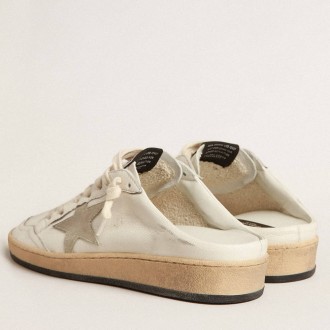 Golden Goose Ball Star Sneakers Sabots In Nappa Leather With Ice-gray Suede Star GWF00436.F004063.10276