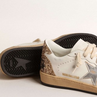 Golden Goose Ball Star Sneakers With Metallic Leather Star And Glitter Heel Tab GWF00117.F004545.10358