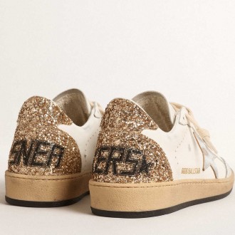 Golden Goose Ball Star Sneakers With Metallic Leather Star And Glitter Heel Tab GWF00117.F004545.10358