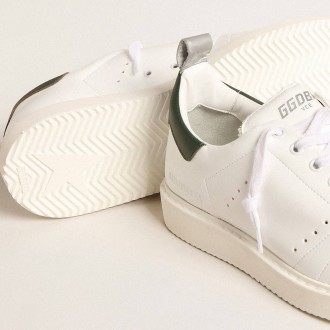 Golden Goose Bio-based Starter Sneakers With Green Leather Heel Tab GMF00127.F004591.10502