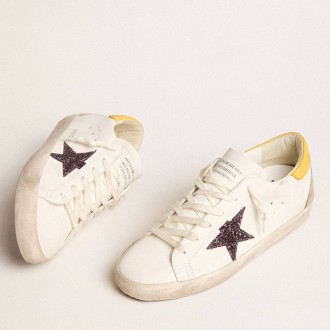 Golden Goose Bio-based Super-Star Sneakers With Red Glitter Star And Leather Heel Tab GWF00102.F005851.82655