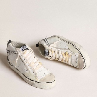 Golden Goose Hi Mid Star Sneakers LAB With Perforated Star And Flash With Cut-out Stars GWF00579.F004637.10283