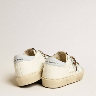 Golden Goose Hi Star Sneakers LTD In Leather With Light Blue Leather Star And Heel Tab GWF00118.F005117.10492