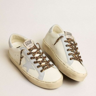 Golden Goose Hi Star Sneakers LTD In Leather With Light Blue Leather Star And Heel Tab GWF00118.F005117.10492