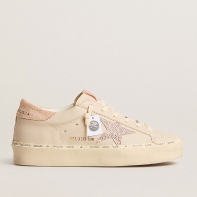 Golden Goose Hi Star Sneakers LTD In Nappa With Suede Star And Pink Swarovski Crystals GWF00118.F005905.60520