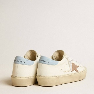 Golden Goose Hi Star Sneakers LTD With Pink Suede Star And Light Blue Leather Heel Tab GWF00118.F005119.11647