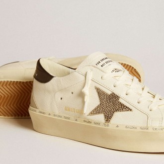 Golden Goose Hi Star Sneakers LTD With Swarovski Crystal Star And Black Leather Heel Tab GWF00119.F006532.10321