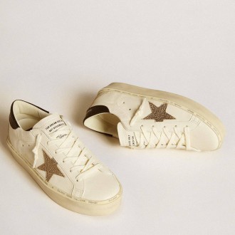 Golden Goose Hi Star Sneakers LTD With Swarovski Crystal Star And Black Leather Heel Tab GWF00119.F006532.10321