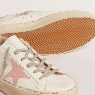 Golden Goose Hi Star Sneakers With Suede Star And Old Rose Leather Heel Tab GWF00118.F004723.11202