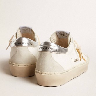 Golden Goose Hi Star Sneakers With Swarovski Crystal Star And Silver Leather Heel Tab GWF00119.F005855.10417