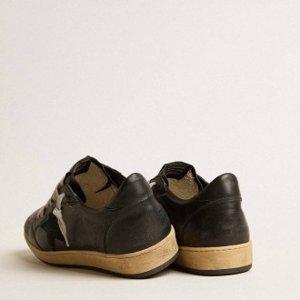 Golden Goose Men's Ball Star Sneakers In Black Nappa With Suede Star And Nappa Heel Tab GMF00117.F005243.90100