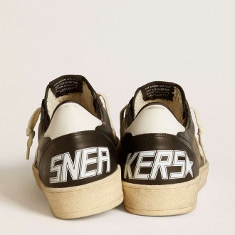 Golden Goose Men's Ball Star Sneakers In Black Nappa With White Leather Star And Heel Tab GMF00117.F006707.80203