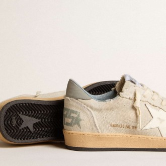 Golden Goose Men's Ball Star Sneakers LTD In Gray Canvas With Leather Star And Nubuck Heel Tab GMF00117.F006027.60437