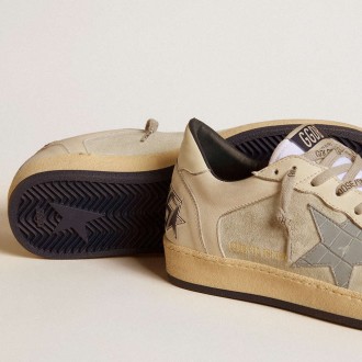 Golden Goose Men's Ball Star Sneakers LTD In Leather And Suede With Crocodile Print Leather Star GMF00327.F006656.82842