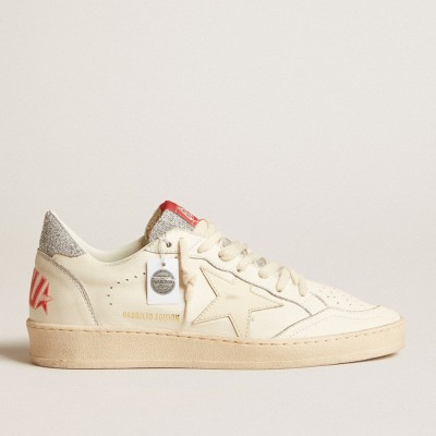 Golden Goose Men's Ball Star Sneakers LTD In Nappa With White Star And Swarovski Crystal Heel Tab GMF00117.F005715.10418