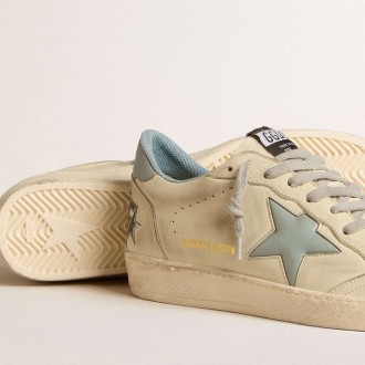 Golden Goose Men's Ball Star Sneakers LTD With Light Blue Plastic Star And Leather Heel Tab GMF00117.F006028.11866