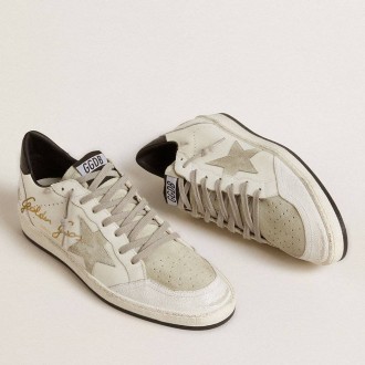 Golden Goose Men's Ball Star Sneakers LTD With Suede Star And Textured Leather Heel Tab GMF00117.F006630.10220