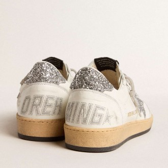 Golden Goose Men's Ball Star Sneakers Wishes In Nappa Leather With Glitter Star And Heel Tab GMF00117.F005820.10449