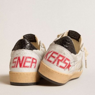 Golden Goose Men's Ball Star Sneakers With Metallic Leather Star And Gray Leather Heel Tab GMF00327.F006025.11889