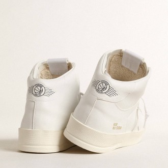 Golden Goose Men's Bio-based Mid-Stardan Sneakers With White Star And Heel Tab GMF00441.F003952.10100