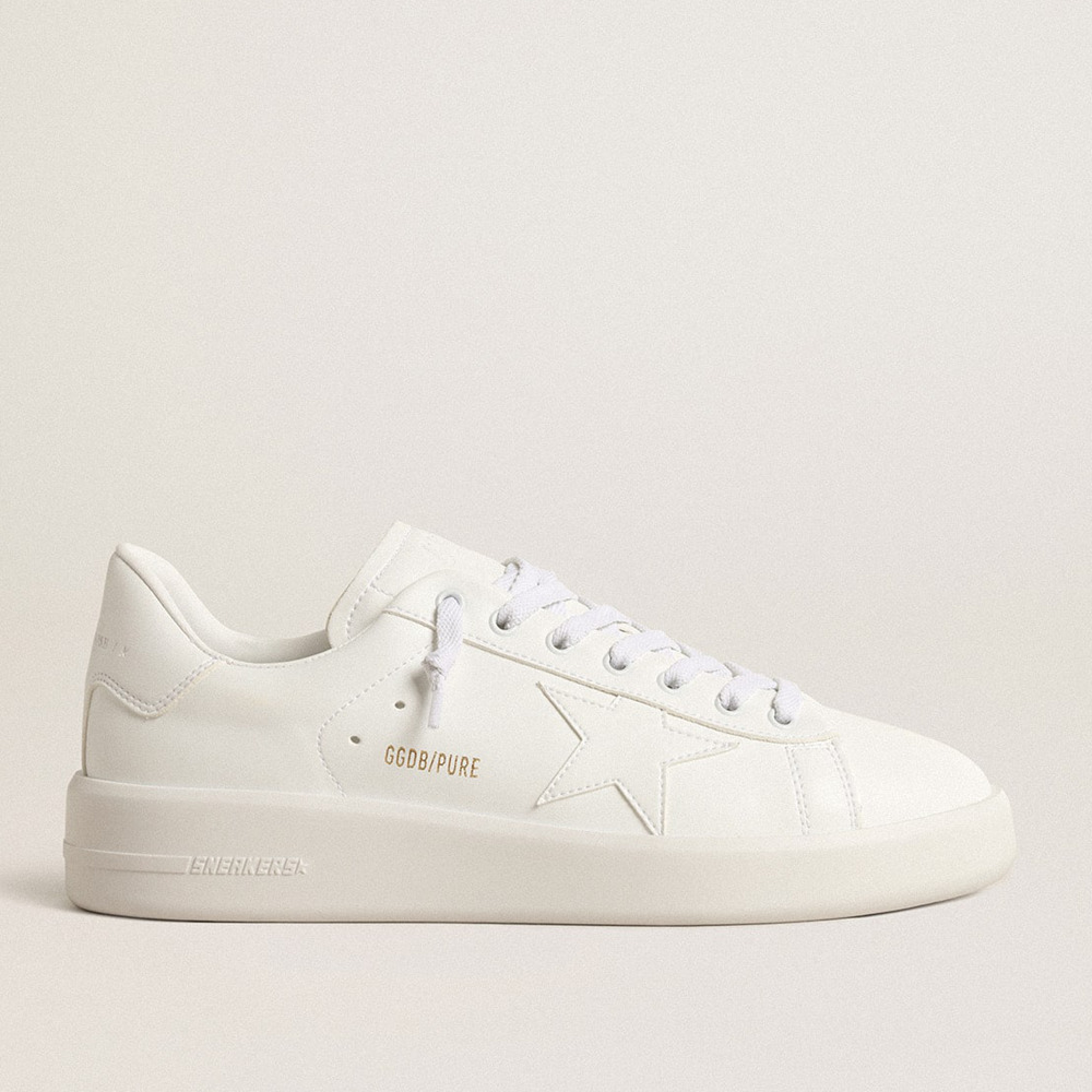 Golden Goose Men's Bio-based Purestar Sneakers With White Star And Heel Tab GMF00197.F003954.10100