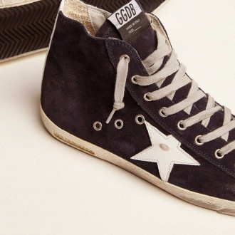 Golden Goose Men's Francy Sneakers In Leather With Leather Star And Heel Tab GMF00113.F000322.50517