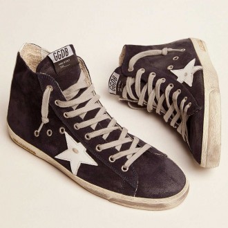 Golden Goose Men's Francy Sneakers In Leather With Leather Star And Heel Tab GMF00113.F000322.50517