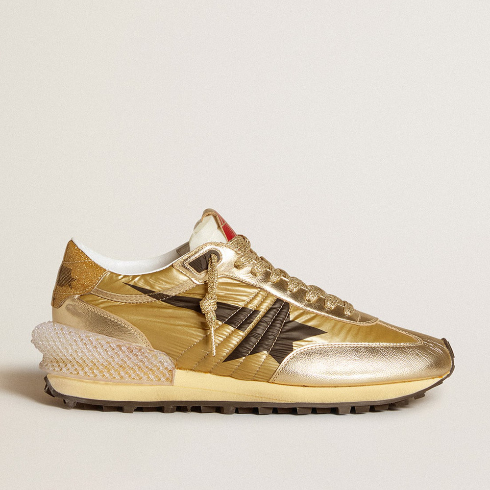 Golden Goose Men's Gold Marathon Shoes With Gold Nylon Upper GMF00684.F006462.65145