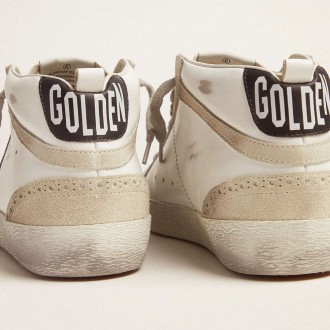 Golden Goose Men's Mid Star Sneakers White With Black Star GMF00122.F001487.10599