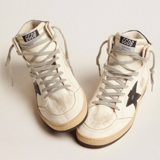 Golden Goose Men's Sky-Star Sneakers With Signature On The Ankle And Black Inserts GMF00230.F002190.10283