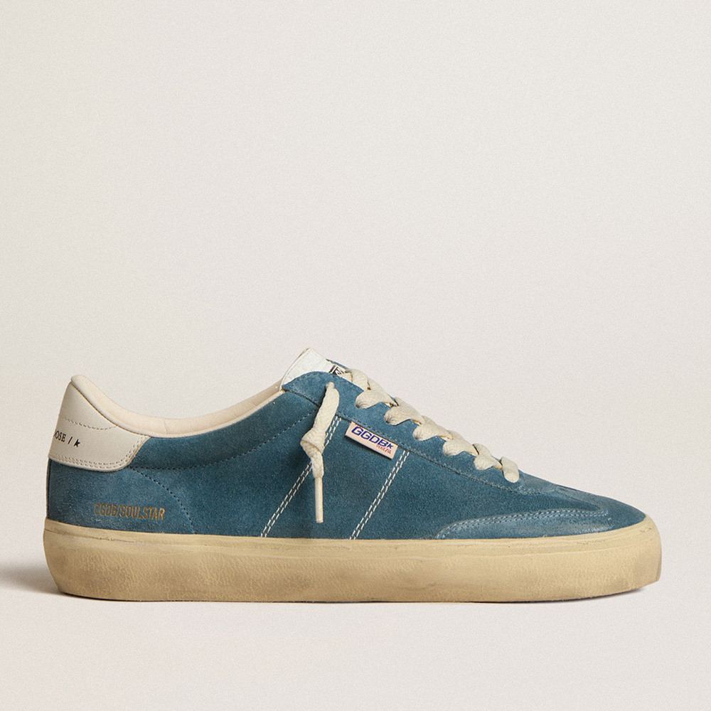 Golden Goose Men's Soul Star Sneakers In Bright Blue Suede GMF00464.F005047.50810