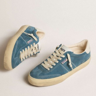 Golden Goose Men's Soul Star Sneakers In Bright Blue Suede GMF00464.F005047.50810