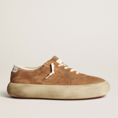 Golden Goose Men's Space-Star Sneakers In Tobacco-colored Suede GMF00376.F003327.15331