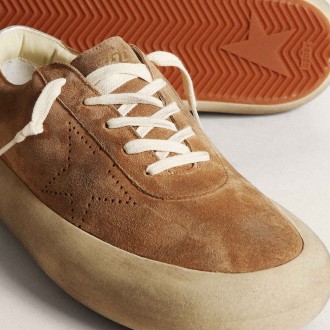 Golden Goose Men's Space-Star Sneakers In Tobacco-colored Suede GMF00376.F003327.15331