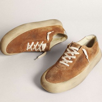 Golden Goose Men's Space-Star Sneakers In Tobacco-colored Suede GMF00376.F003327.15331