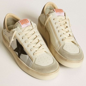 Golden Goose Men's Stardan Sneakers In Leather And Nylon With Black Leather Star And Nubuck Heel Tab GMF00333.F006665.70277